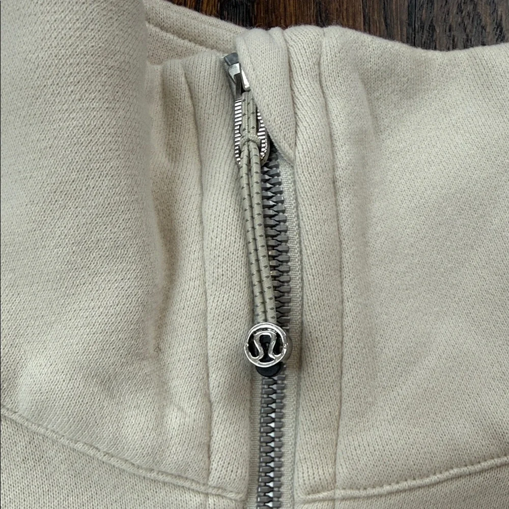 Lululemon x Peloton Scuba Oversized Funnel Neck Half Zip color is Bone size XS/S - Picture 2 of 14